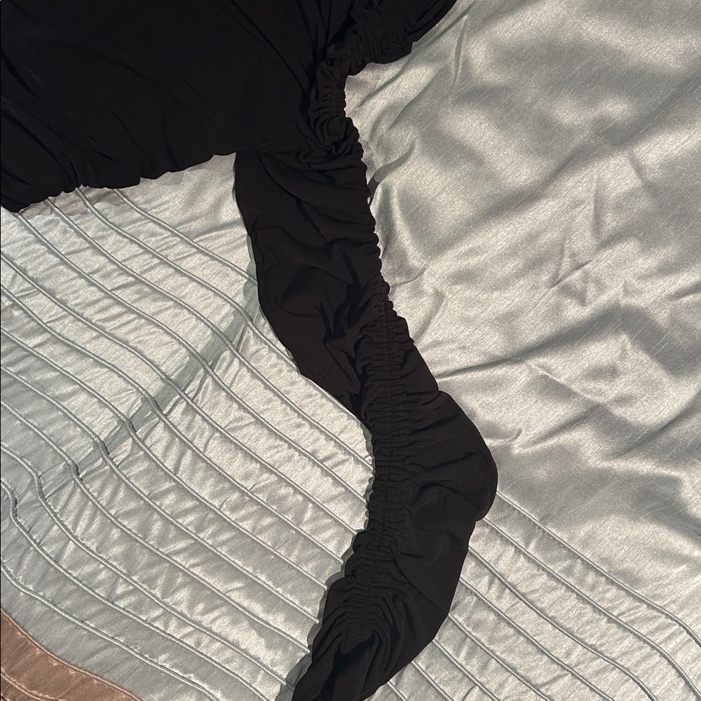 Khy Black Asymmetrical Ruched Top and Skirt Set - Picture 8 of 11